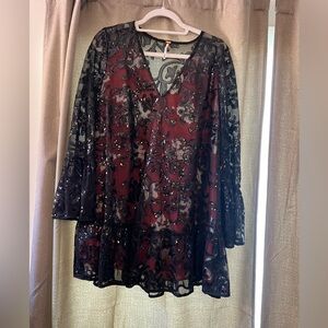 Short and Sassy Sequined dress with floral slip!